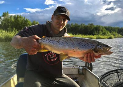 fishing in a boat